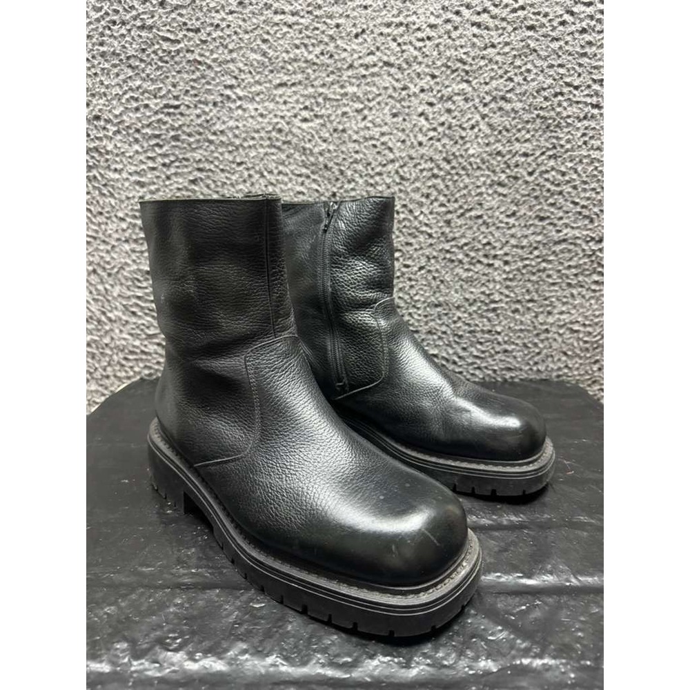La Canadienne Shearling Lined Leather Zip-Up Ankle Boots Black Mens'sSize 9M US